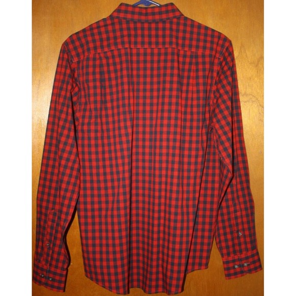 George Red & Black Plaid Mens Shirt Size M (38/40) LS Wrinkle Resistant NWT - Picture 6 of 9